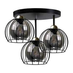 Keter Lighting Felületre szerelhető csillár SOLO BLACK 3xE27/60W/230V á. 30 cm fekete/arany