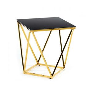 HowHomely Kávésasztal DIAMANTA 50x50 cm arany/fekete