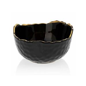 HowHomely Ceramic bowl TIGELLA 13 cm black/gold