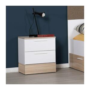 Adore Furniture Éjjeliszekrény 52x45 cm barna/fehér