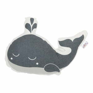 Pillow Toy Whale szürke pamutkeverék gyerekpárna, 35 x 24 cm - Mike & Co. NEW YORK
