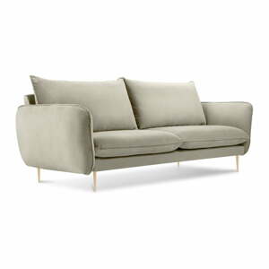 Florence bézs kanapé bársonyhuzattal,160 cm - Cosmopolitan Design