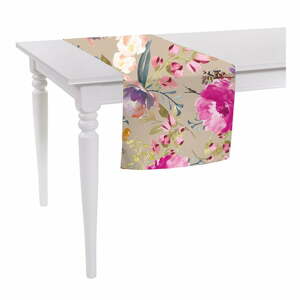 Butterflies Blossom bézs asztali futó, 140 x 40 cm - Mike & Co. NEW YORK