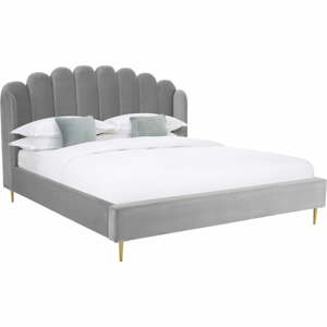 Glamour szürke kárpitozott ágy, 180 x 200 cm - Westwing Collection