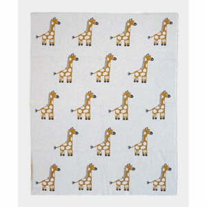 Bézs pamut gyerek takaró 100x80 cm Giraffe - Rocket Baby