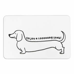 Fehér fürdőszobai kilépő 39x60 cm Dachshund – Artsy Doormats