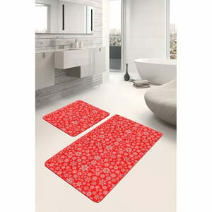 Piros textil fürdőszobai kilépő szett 2 db-os 60x100 cm – Mila Home