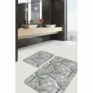 Szürke textil fürdőszobai kilépő szett 2 db-os 60x100 cm – Mila Home