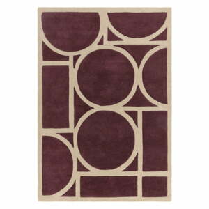 Sötétbarna gyapjú szőnyeg 160x230 cm Metro Plum – Asiatic Carpets