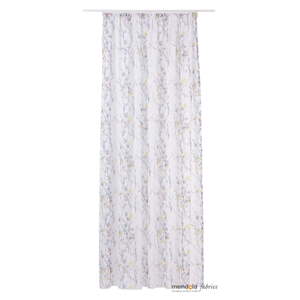 Fehér-szürke átlátszó függöny 300x260 cm Olivia – Mendola Fabrics