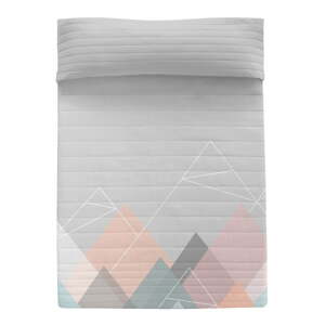 Rózsaszín-szürke pamut steppelt ágytakaró 240x260 cm Range – Blanc