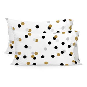 Pamut párnahuzat szett 2 db-os 50x75 cm Golden dots – Blanc