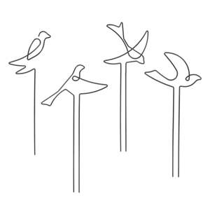 Fém növénytámasz 4 db-os Bird – Esschert Design