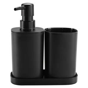 Fekete műanyag fürdőszobai kiegészítő szett Vita – douceur d'intérieur