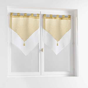 Sárga-fehér átlátszó függöny szett 2 db-os 60x90 cm Duetto – douceur d'intérieur