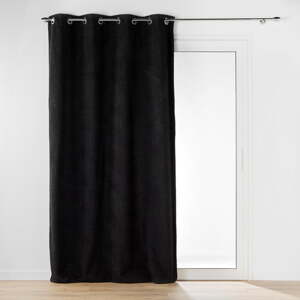 Fekete buklé függöny 140x240 cm Wooly – douceur d'intérieur