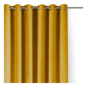 Mustársárga bársony dimout (semi-opac) függöny 530x175 cm Velto – Filumi