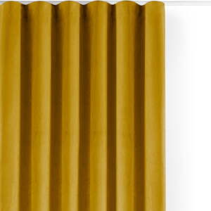 Mustársárga bársony dimout (semi-opac) függöny 265x270 cm Velto – Filumi