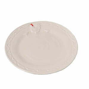 Hen fehér kerámia tányér, Ø 21 cm - Antic Line