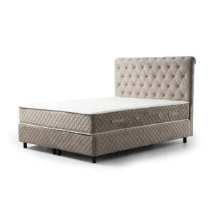 Bézs ágyneműtartós boxspring ágy 160x200 cm Sonata – Kalune Design