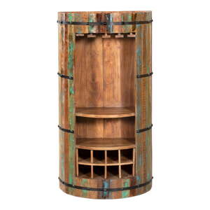Bortartó állvány újrahasznosított fából, természetes színben, 8 palack számára, 60x115 cm Kaveri - Interia Home & Living