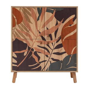 Natúr színű szekrény tölgyfa dekorral 95x111 cm Multilux – Kalune Design