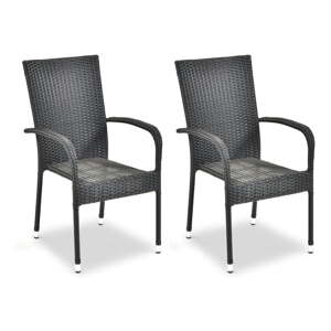 Fekete műanyag kerti szék szett 2 db-os Paris – Bonami Essentials