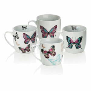 Mariposa 4 db-os porcelán bögreszett, 350 ml - Sabichi