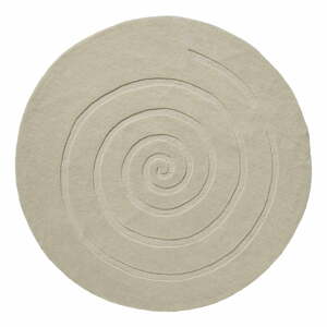 Spiral krémfehér gyapjú szőnyeg, ⌀ 140 cm - Think Rugs